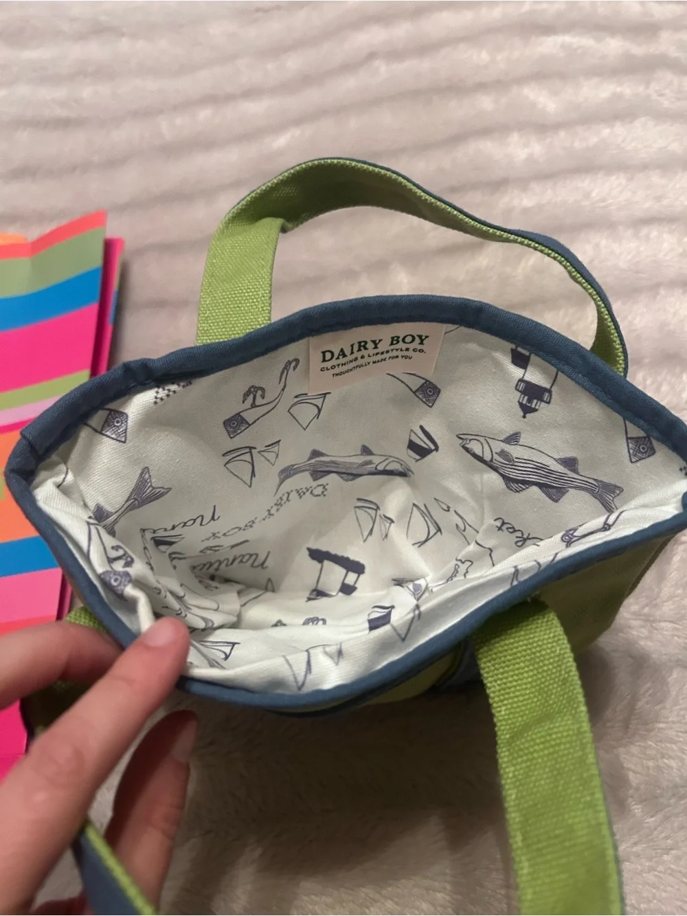 Dairy Boy Essentials Tote in Key Lime NWT